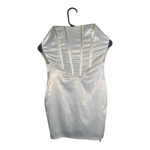 Elegant White Satin Dress